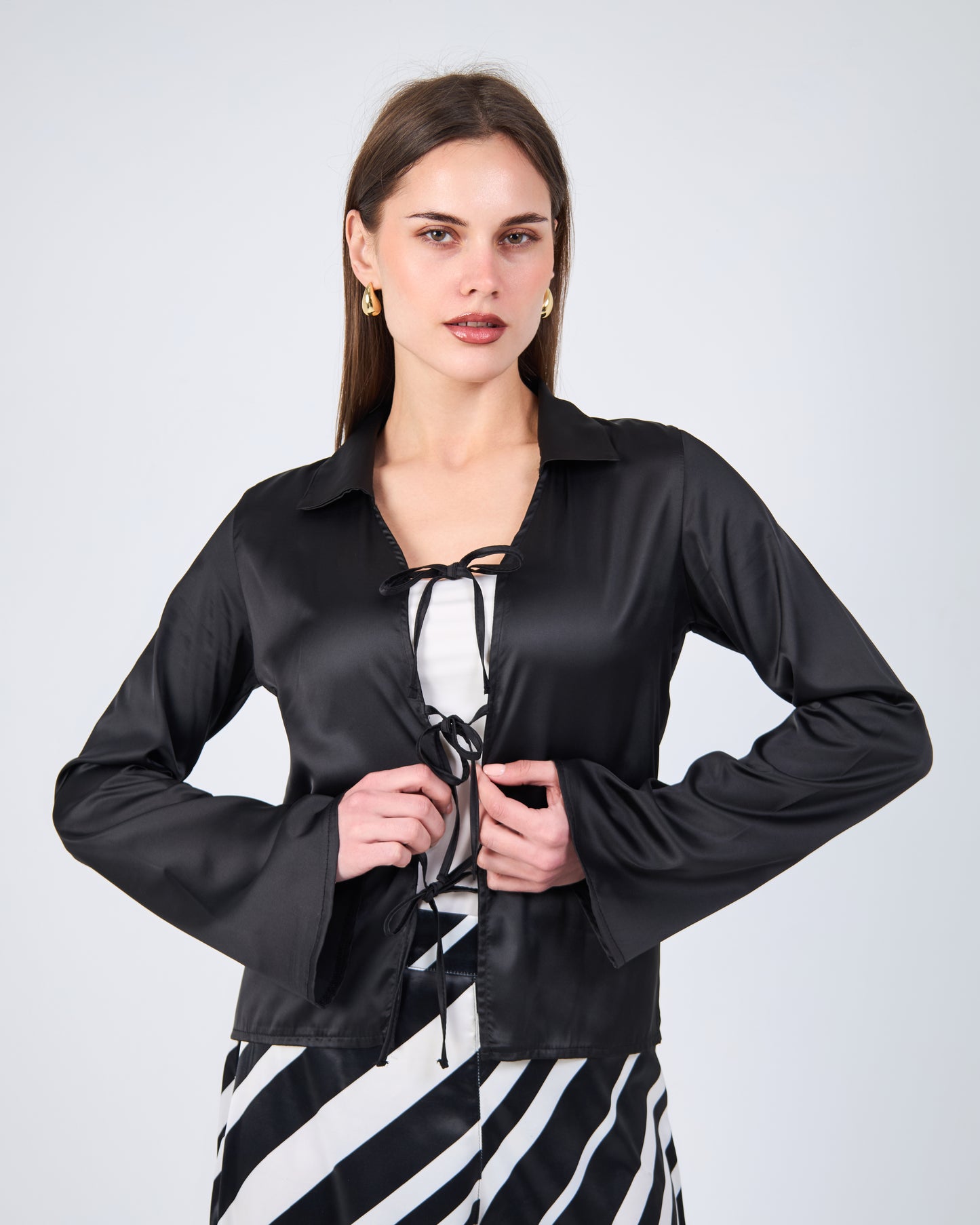 Long Sleeve Shirt With Ties