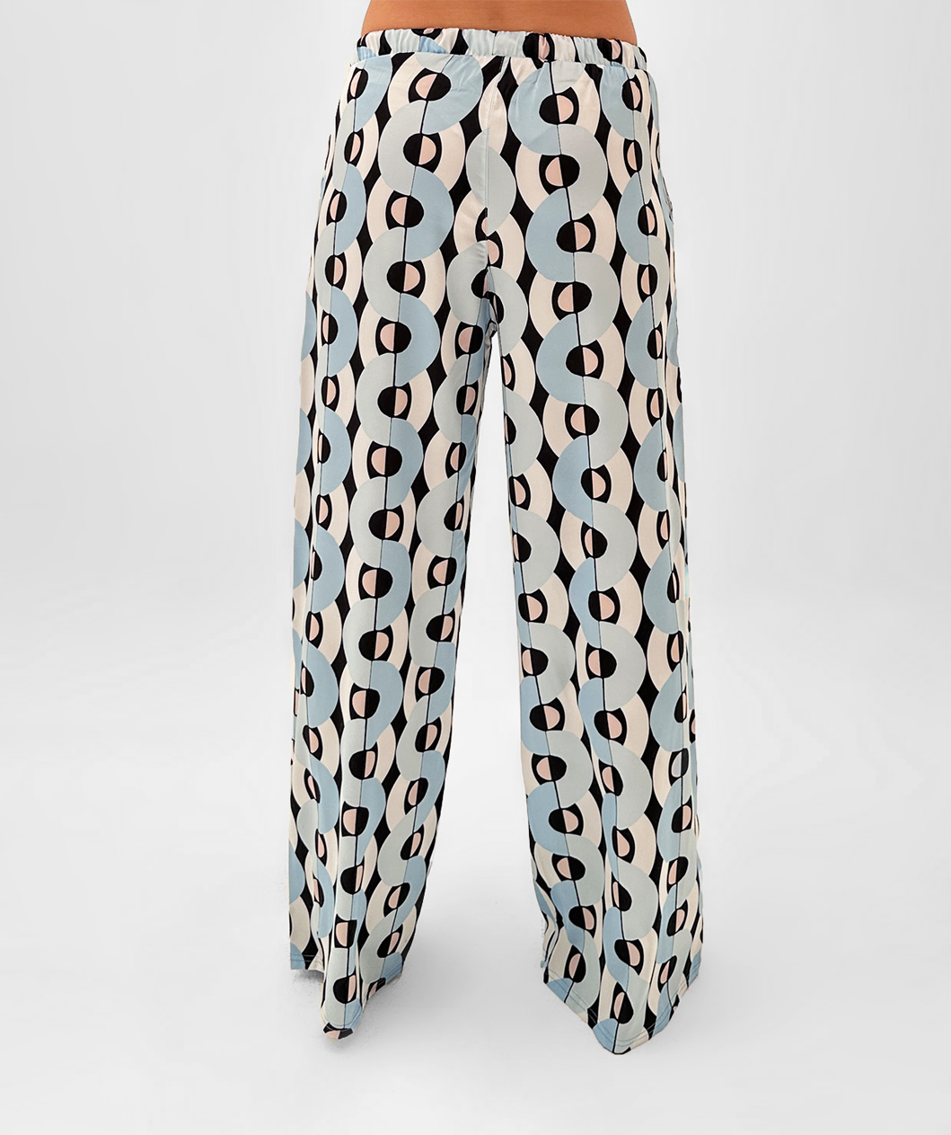 Pants With Geometric Print n BabyBlue