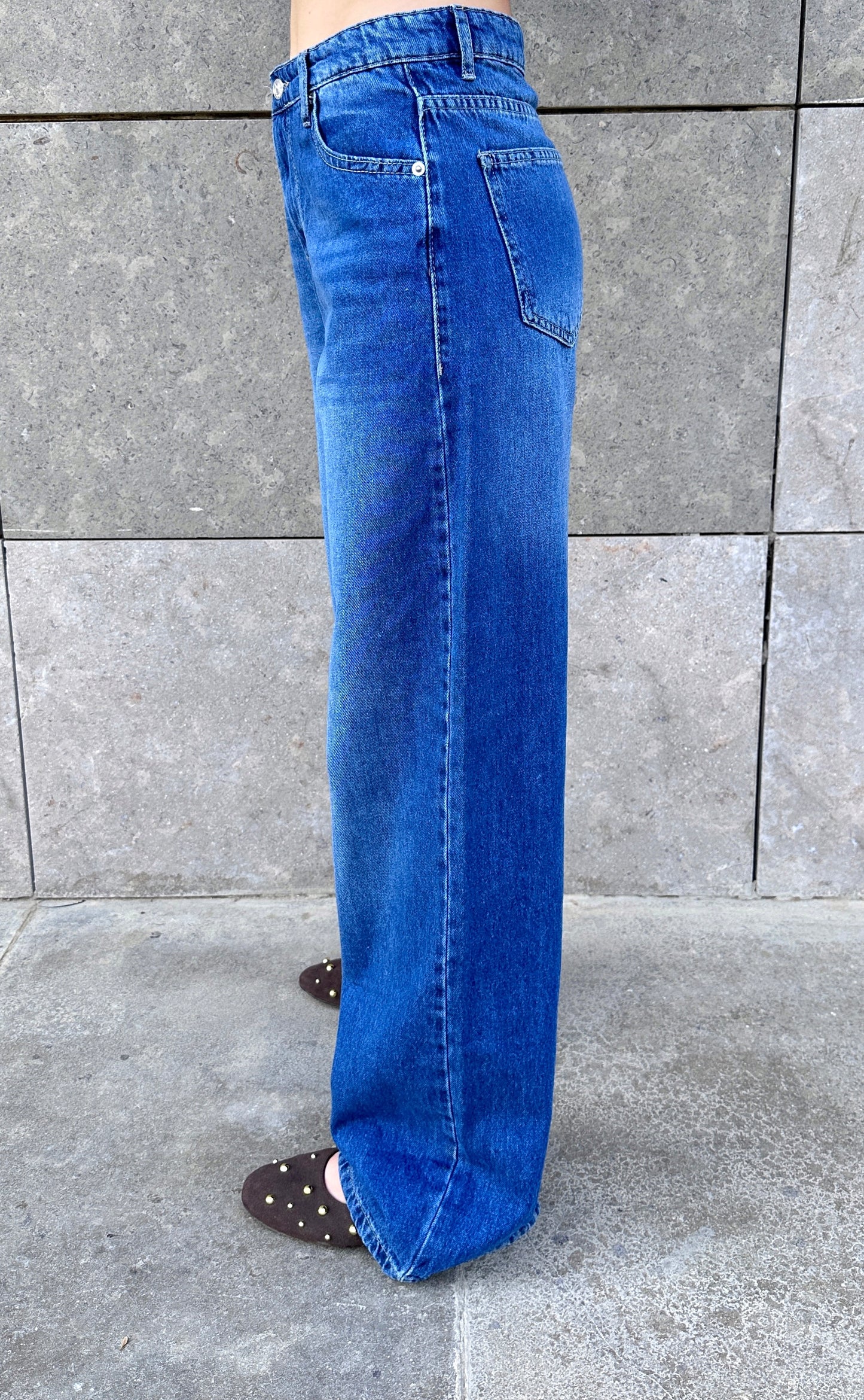 The Classic Blue Wide-Leg Denim