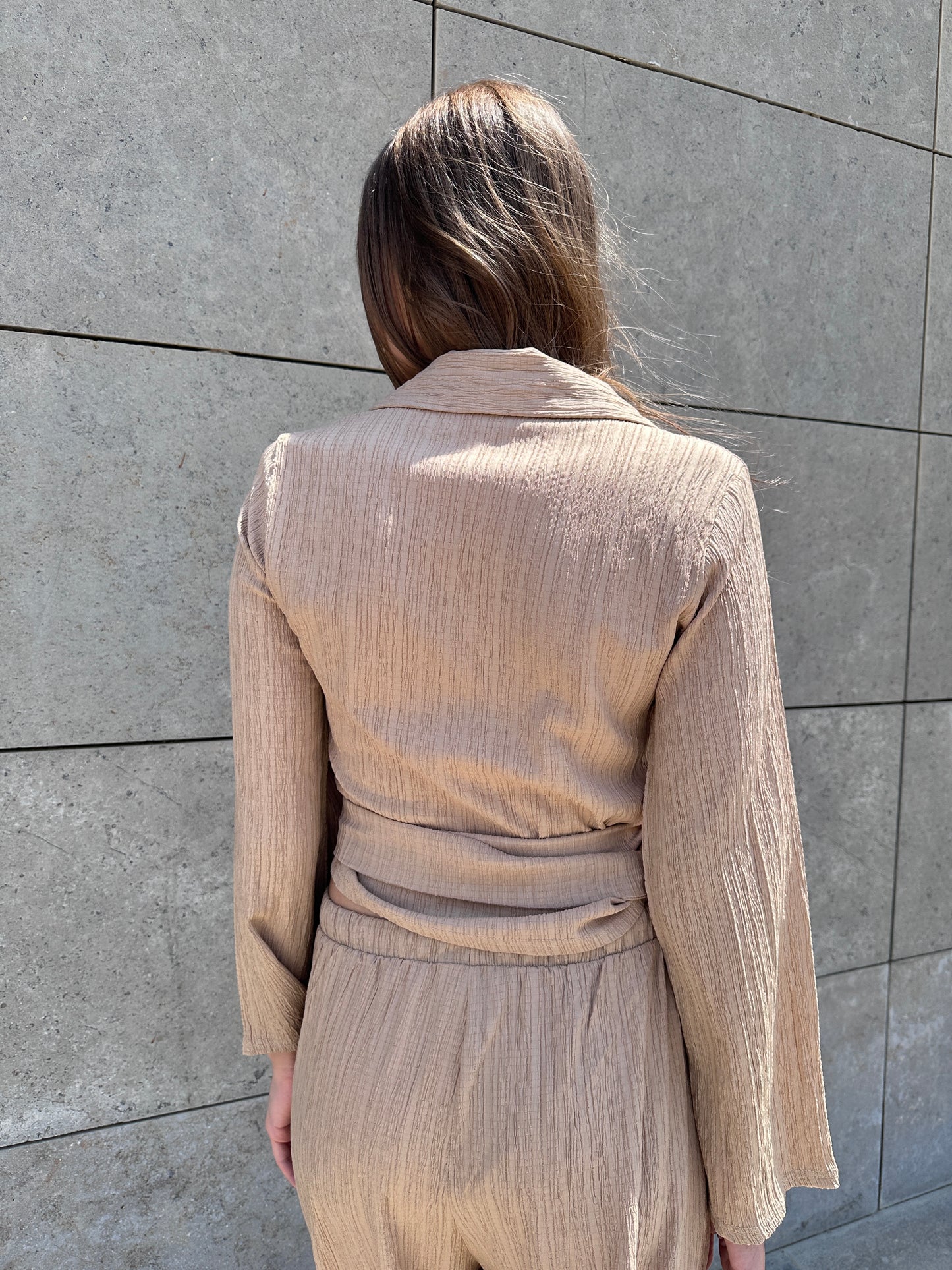 Wrap Me Right Top In Beige by