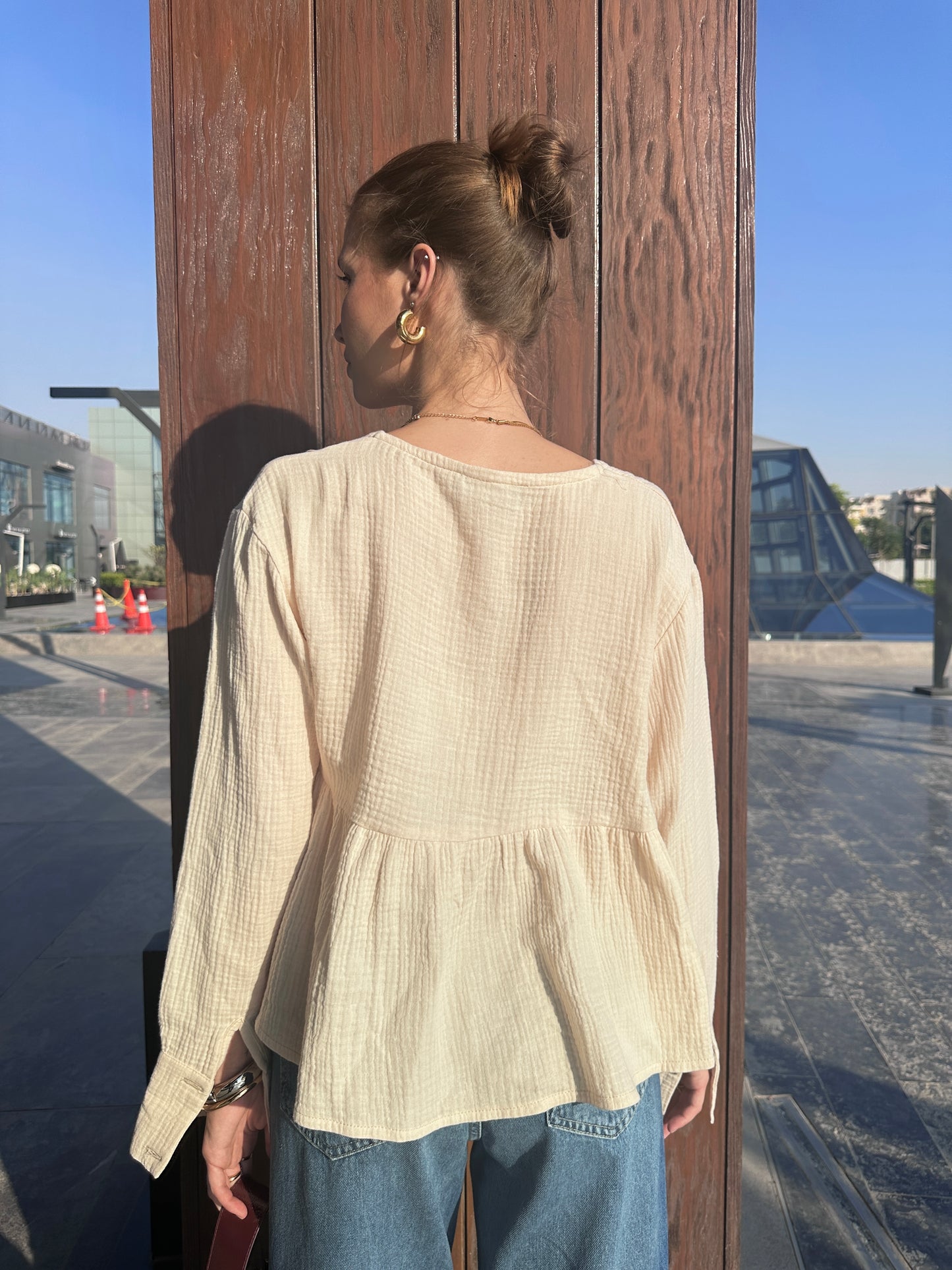Softcore Charm Blouse In Beige