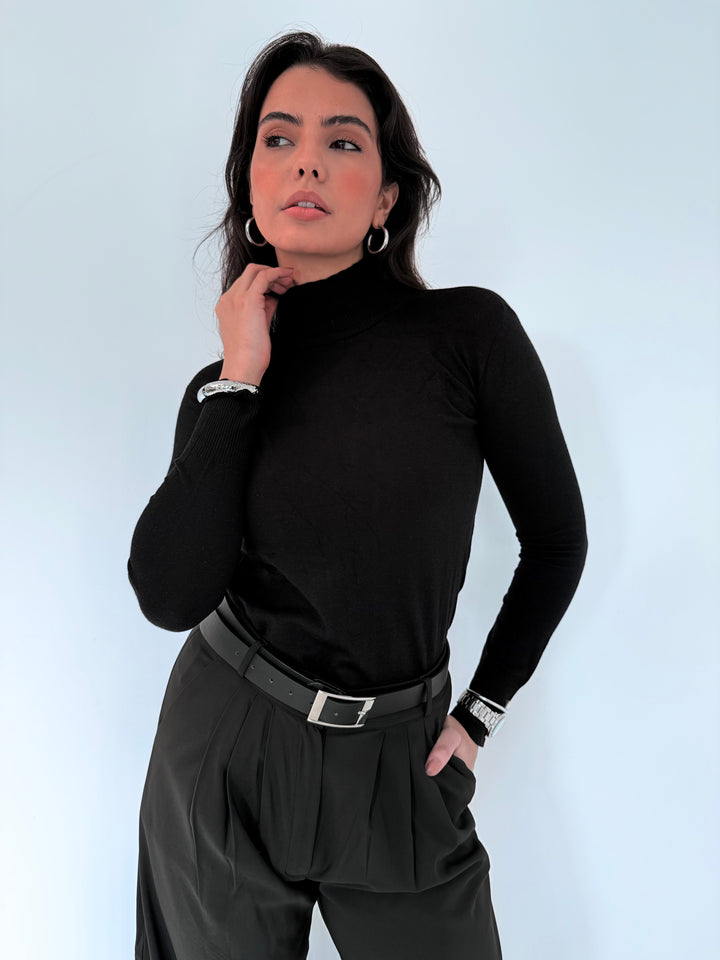 The Sleek Turtleneck In Black