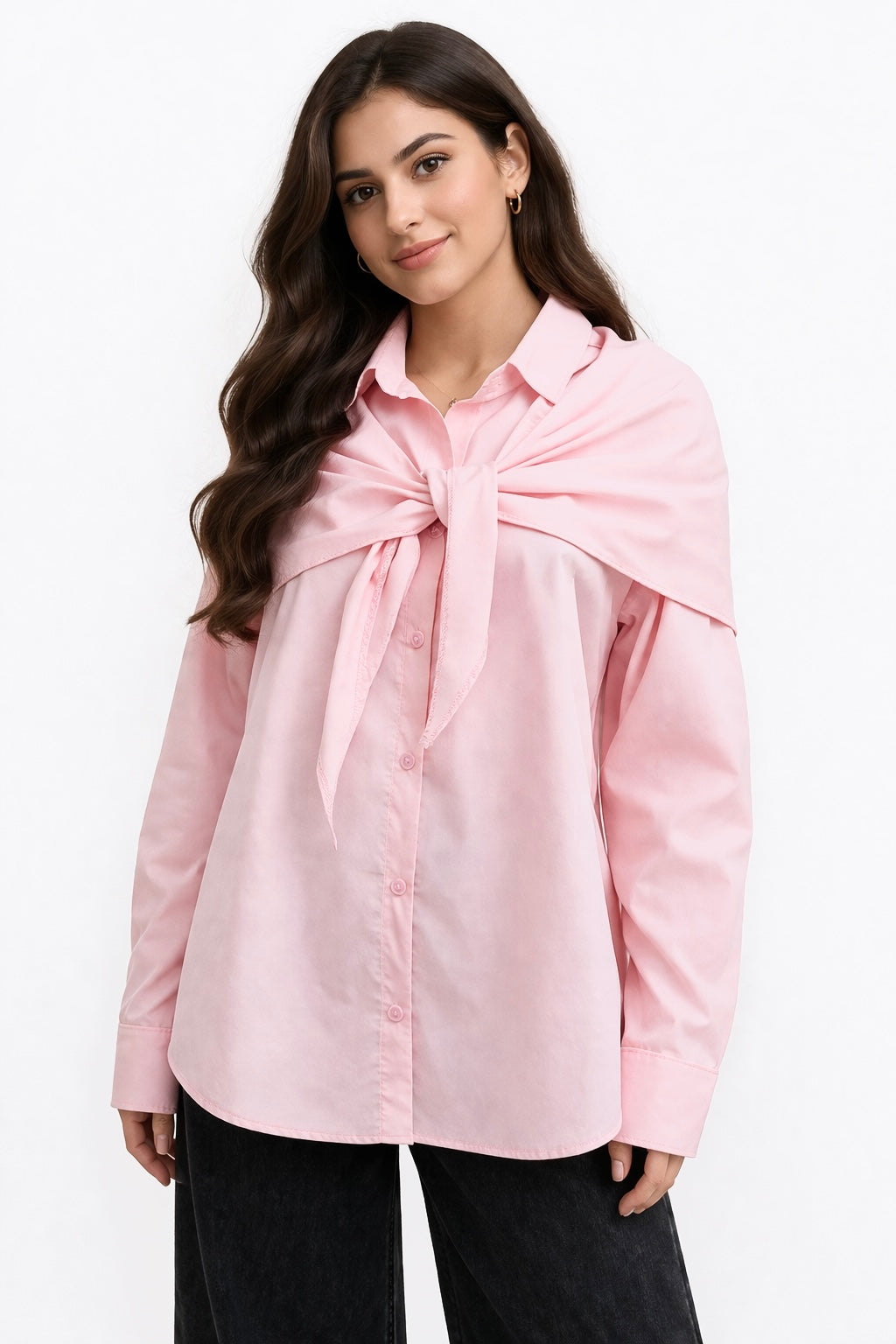 Cape Shirt In Baby Pink