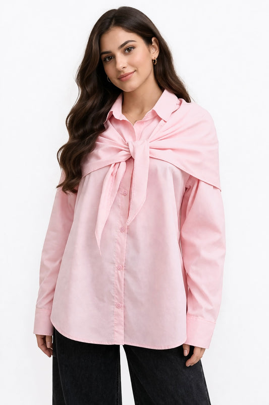 Cape Shirt In Baby Pink