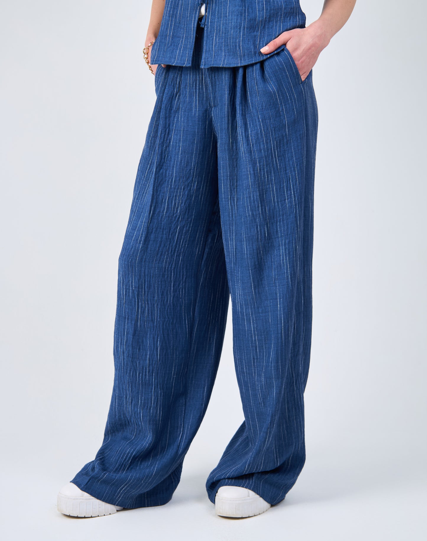 Indigo Breeze Wide-Leg Pants