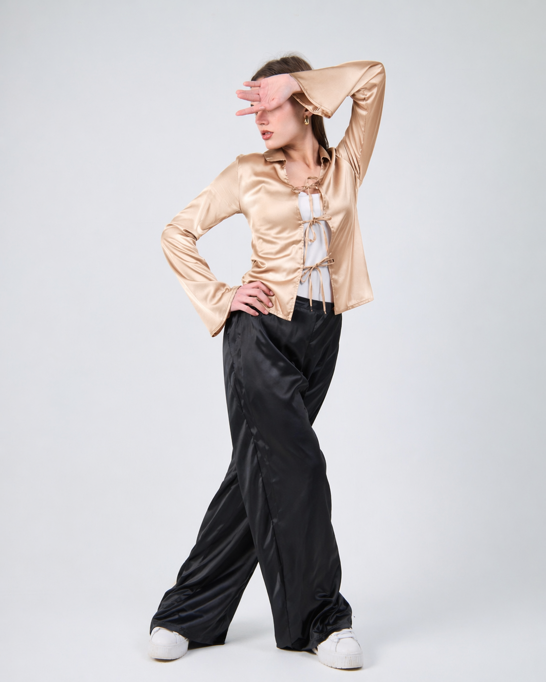 Effortless Satin Tie In Black
