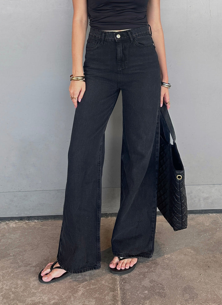The Noir Wide-Leg Denim
