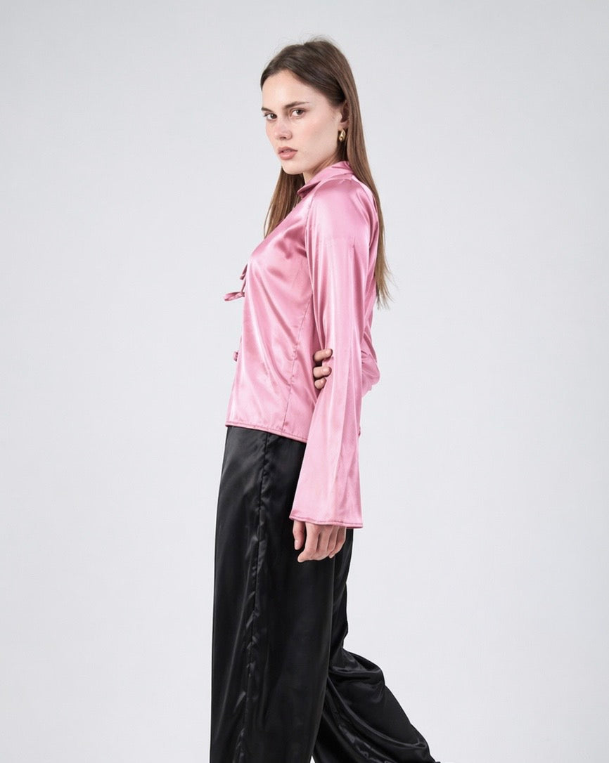 Effortless Satin Tie In Black