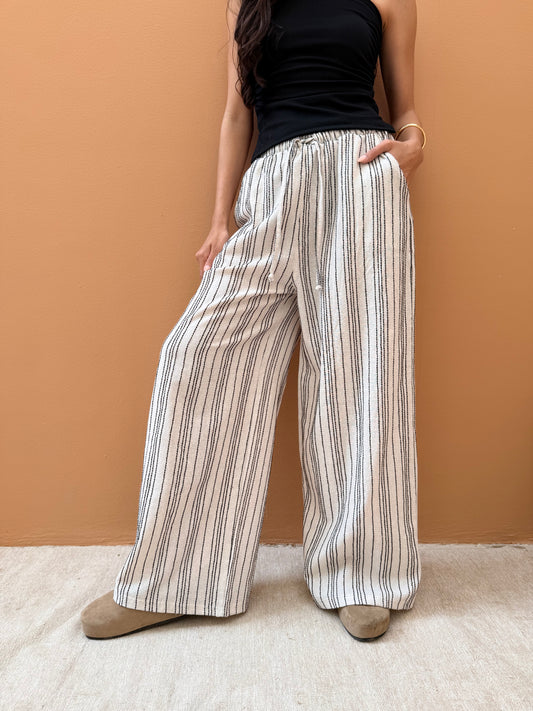 Stripped linen Pants