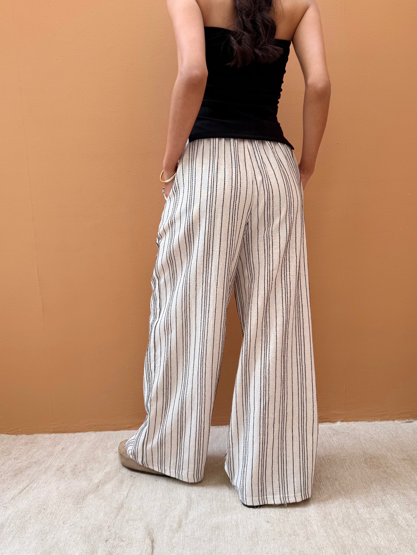 Stripped linen Pants