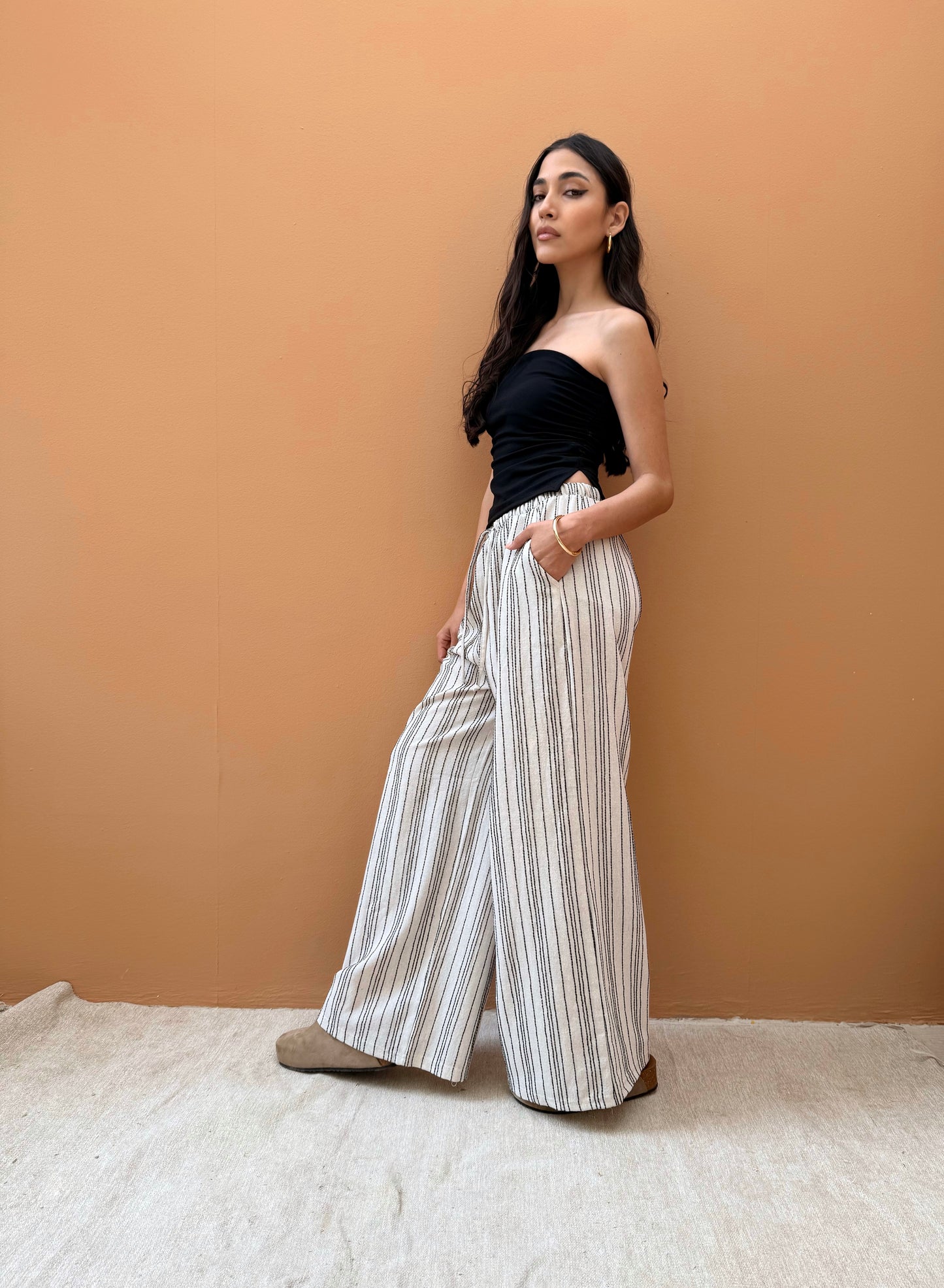 Stripped linen Pants