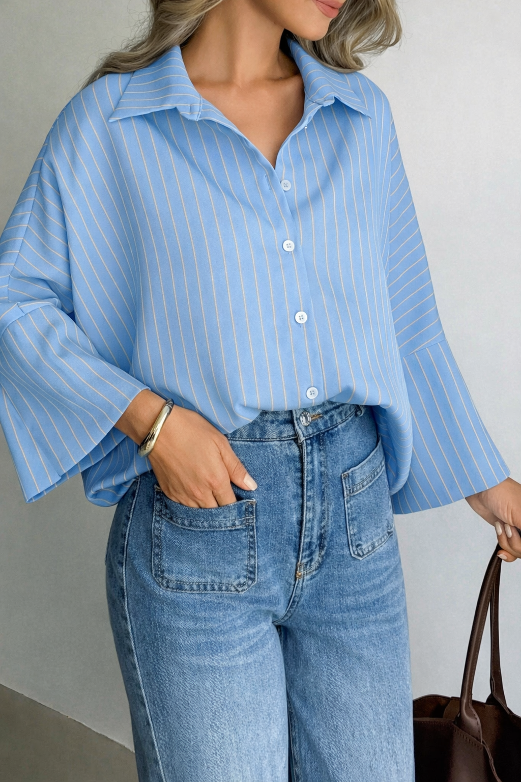 Soft Line Shirt In BabyBlue
