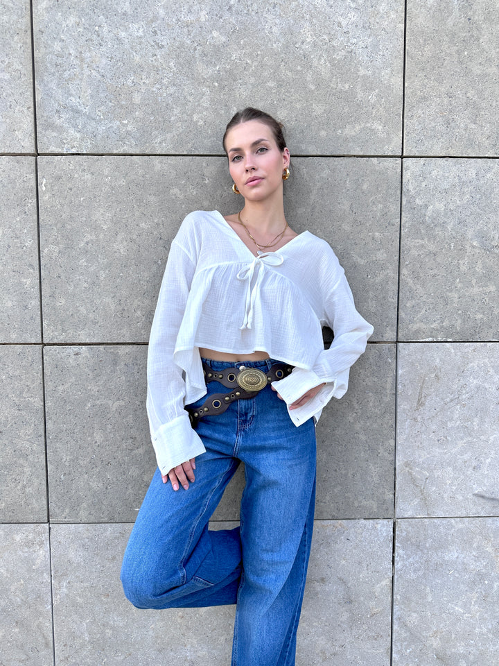 Softcore Charm Blouse In White